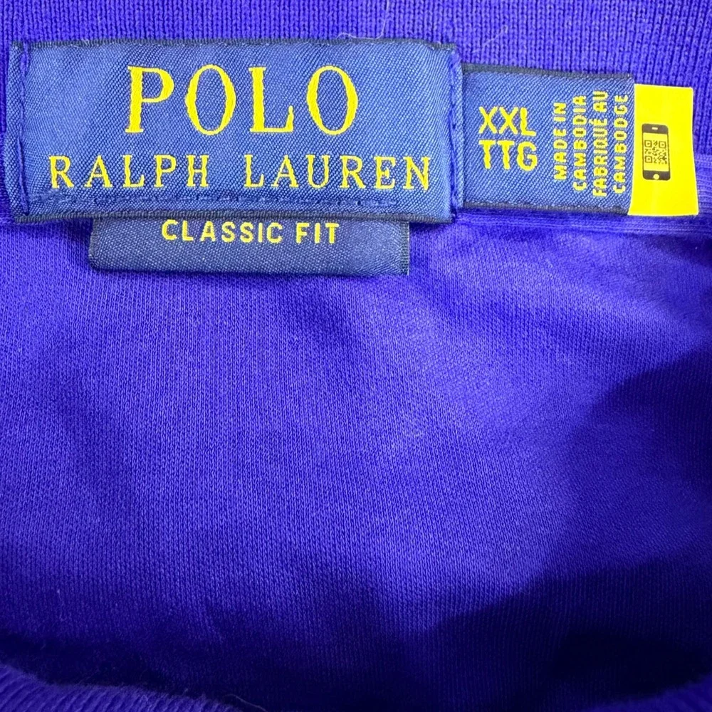 Polo Ralph Lauren Polo Shirt‎ Mens XXL Blue Classic Fit Cotton Flesh Pony Golf